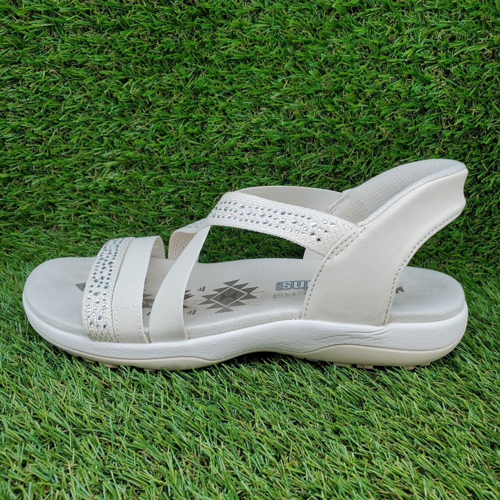 Skechers Reggae Slim Summer Sparkle SIZE 7 Women's Slip-ins Sandals Natural - Picture 9 of 9